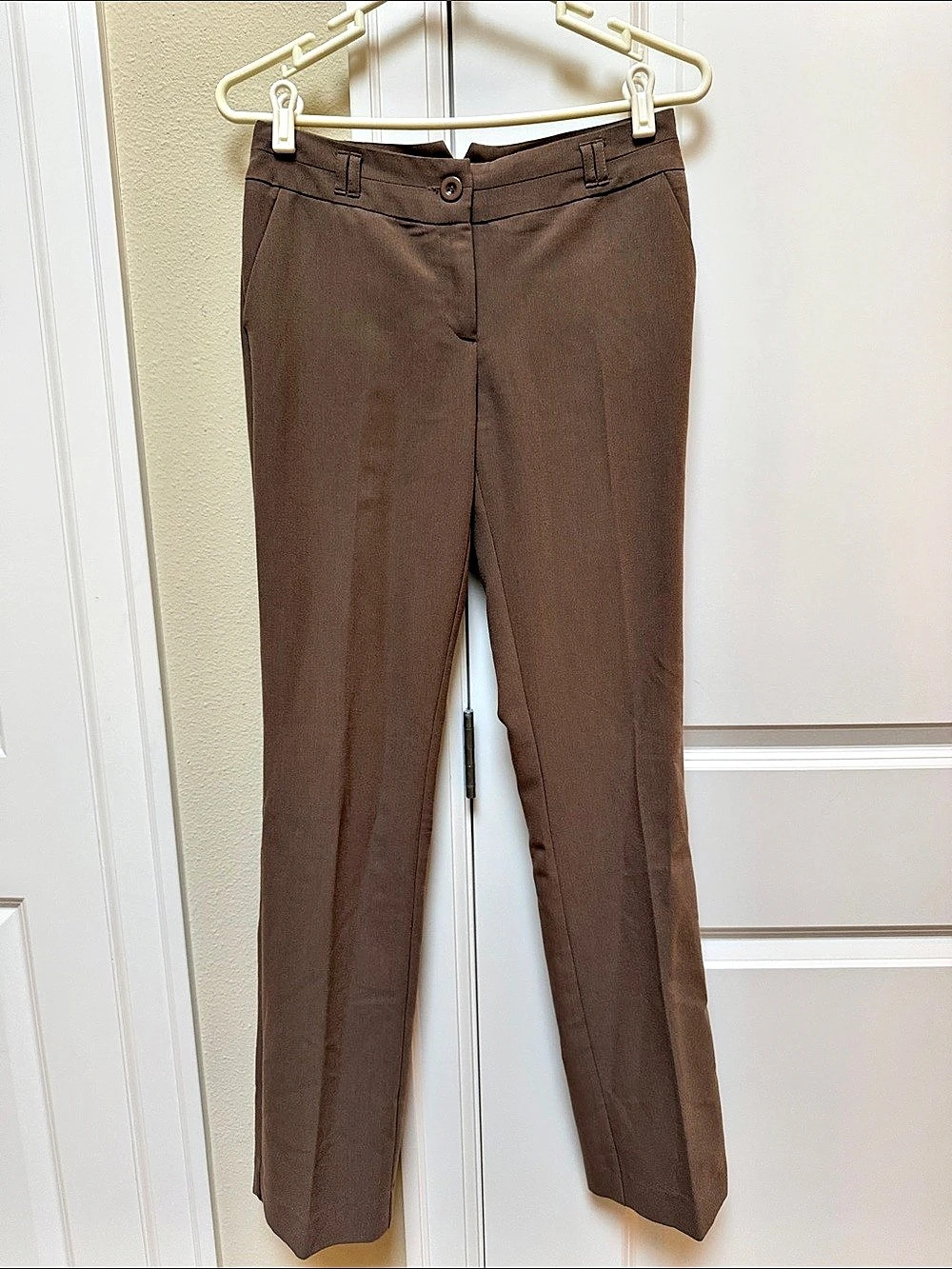 Color Swatch Brown Straight-Leg Dress pants